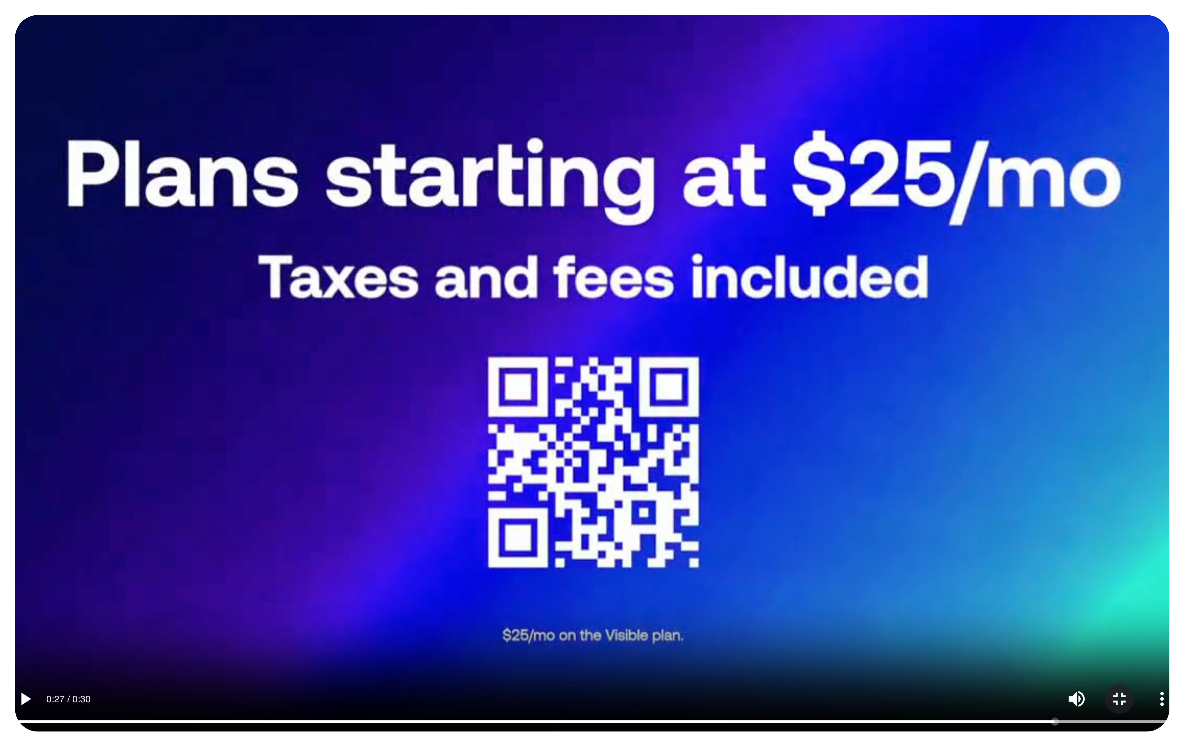 Visibile QR Code on TV